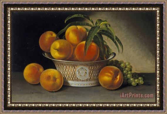 Raphaelle Peale Still Life with Peaches Framed Painting
