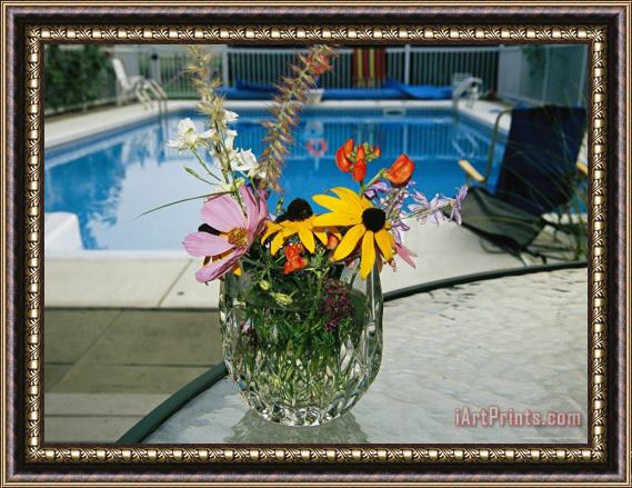 Raymond Gehman A Bouquet of Flowers in a Glass Vase Framed Print