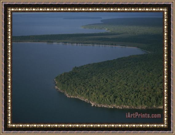 Raymond Gehman An Aerial View of The Apostle Islands And Lake Superior Framed Painting