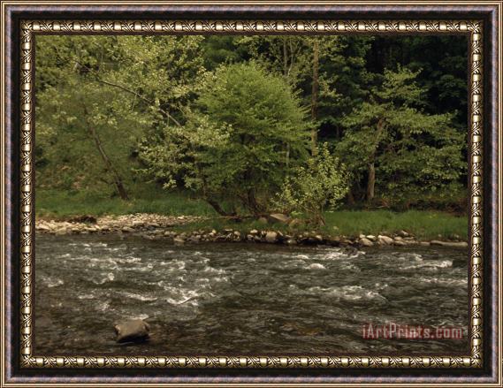 Raymond Gehman Bluestone River Rushing Through Pipestem State Park Framed Print