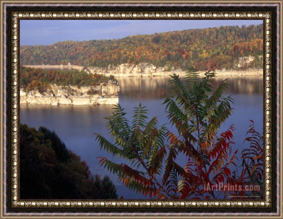 Raymond Gehman Cliffs And Autumn Hues Along The Gauley River Framed Painting