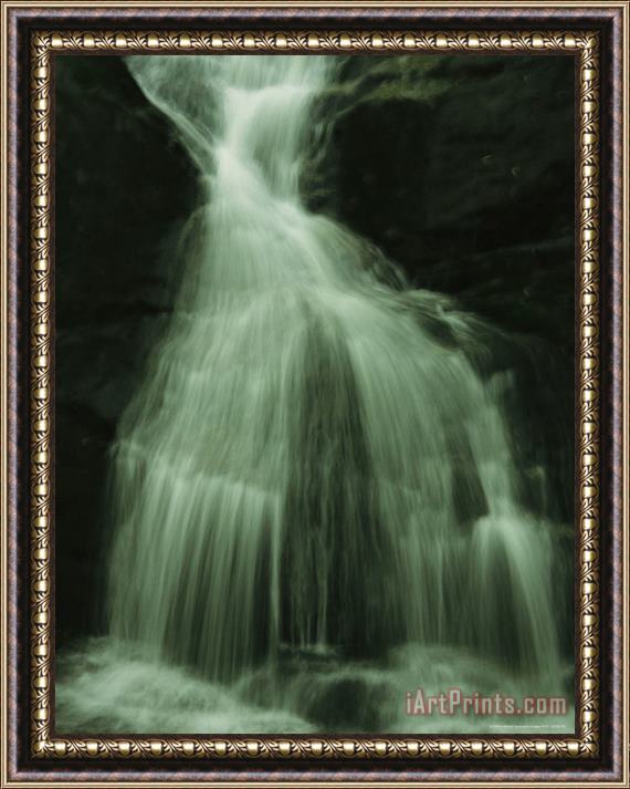Raymond Gehman Crabtree Falls Cascades Over Rock Into a Woodland Pool Framed Print