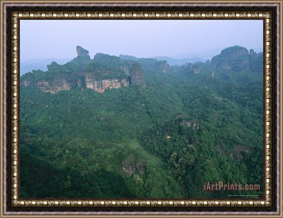 Raymond Gehman Elevated View of Red Stone Park in China's Danxia Range Framed Print