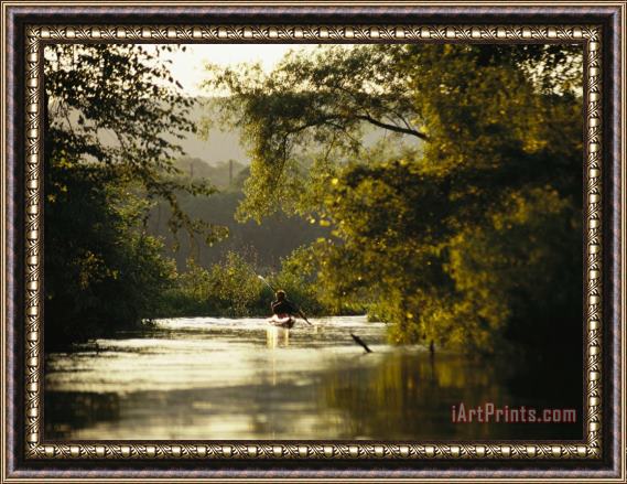 Raymond Gehman Kayaking on The Susquehanna River in The Sheets Island Natural Area Framed Painting