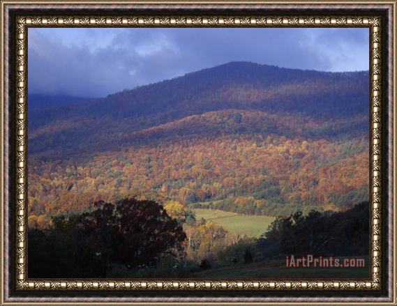 Raymond Gehman Morning Sun Breaks Through Storm Clouds to Paint The Houston Valley Framed Print