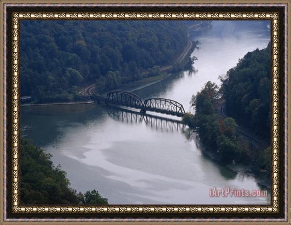 Raymond Gehman Railroad Bridge Over The New River West Virginia Framed Print