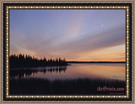 Raymond Gehman Rocky Lake at Sunset Framed Print
