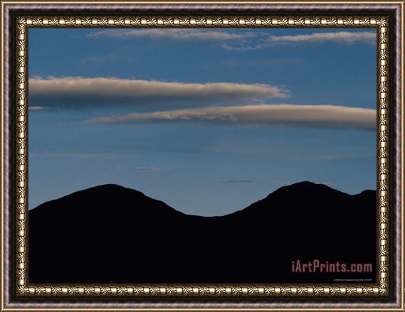 Raymond Gehman Silhouetted Hills Along The Mckenzie River Framed Print