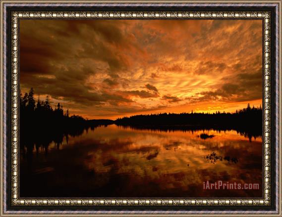Raymond Gehman Sunset Over Island River Near Lake Superior Framed Painting