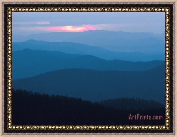 Raymond Gehman Twilight Covers The Ridges of The Blue Ridge Mountains Framed Painting