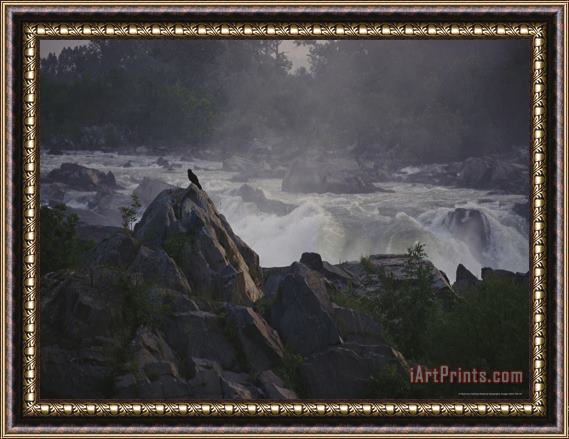 Raymond Gehman View of Waterfalls at Great Falls State Park at Dawn Framed Print