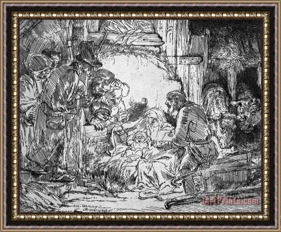 Rembrandt Nativity Framed Painting