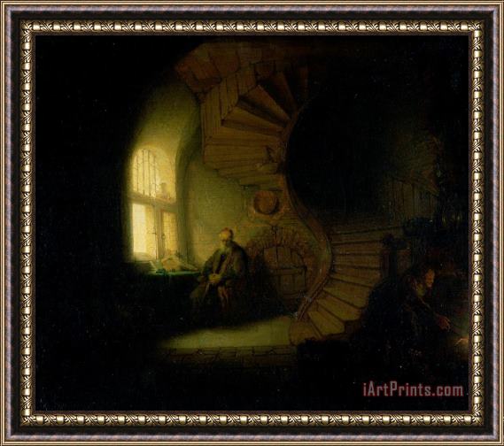 Rembrandt Philosopher in Meditation Framed Print