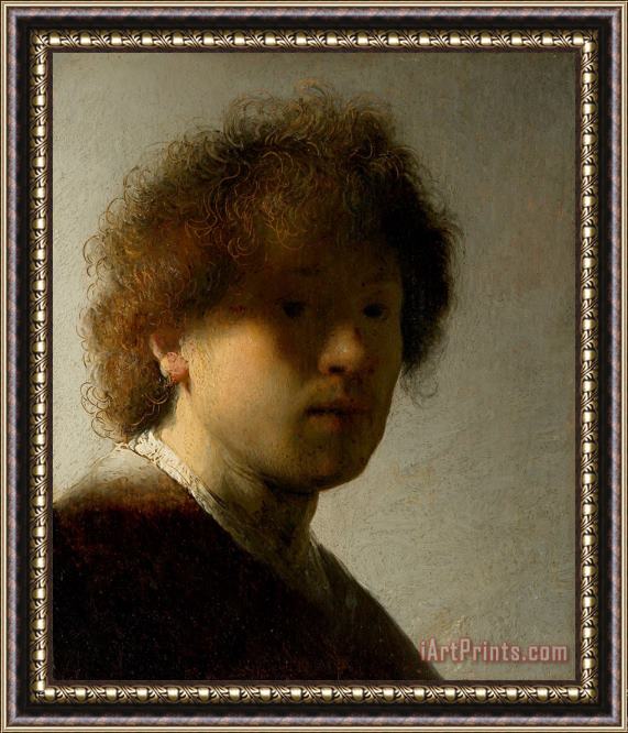 Rembrandt Self Portrait at an Early Age Framed Painting