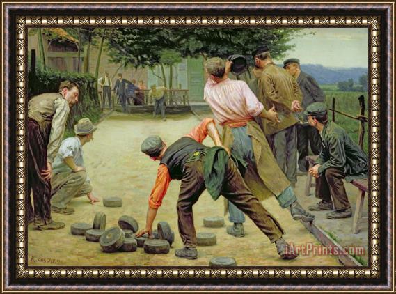 Remy Cogghe A Game of Bourles in Flanders Framed Painting