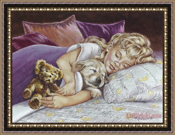 Richard De Wolfe Puppy Love Framed Painting