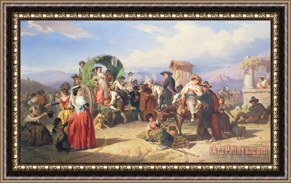 Robert Alexander Hillingford Peasants of the Campagna Framed Print