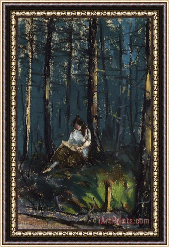 Robert Henri The Reader in The Forest Framed Print