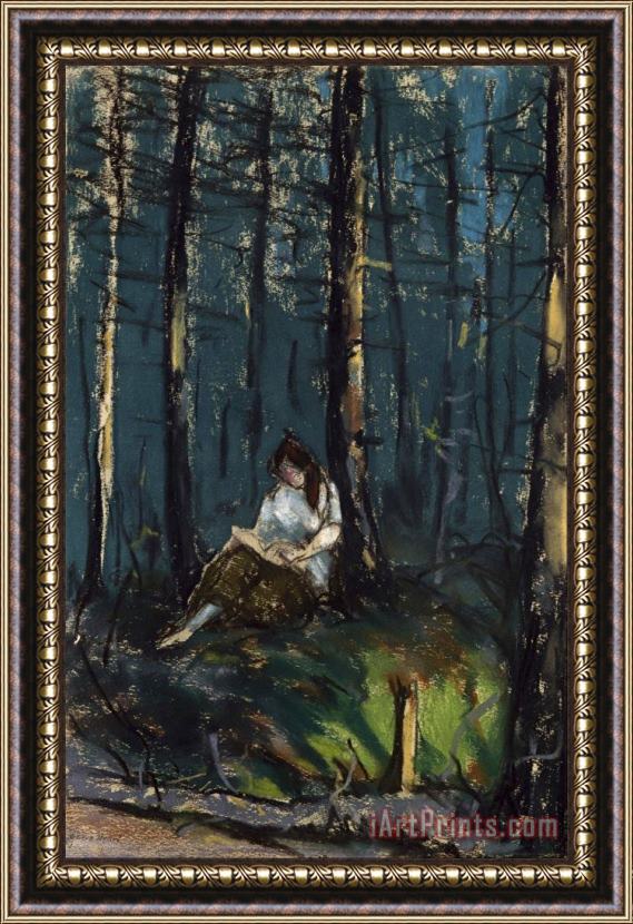 Robert Henri The Reader in The Forest Framed Print