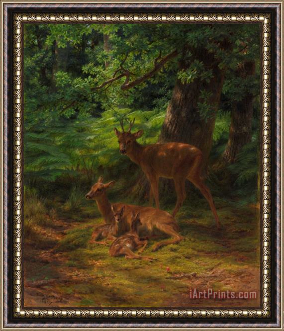 Rosa Bonheur Deer in Repose Framed Painting