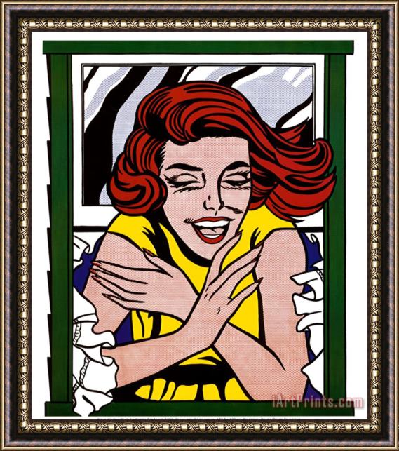 Roy Lichtenstein Girl in Window Framed Painting
