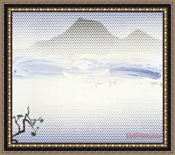 Roy Lichtenstein Landscape in Fog 1996 Framed Painting