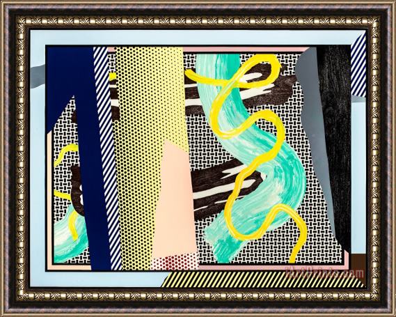 Roy Lichtenstein Reflections on Brushstrokes (from The Reflections Series), 1990 Framed Painting