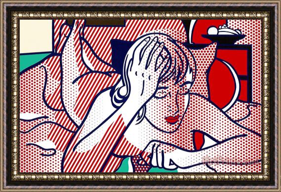 Roy Lichtenstein Thinking Nude, State I, 1994 Framed Painting