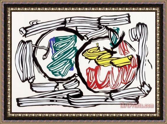 Roy Lichtenstein Two Apples (from Seven Apple Woodcut Series), 1983 Framed Painting