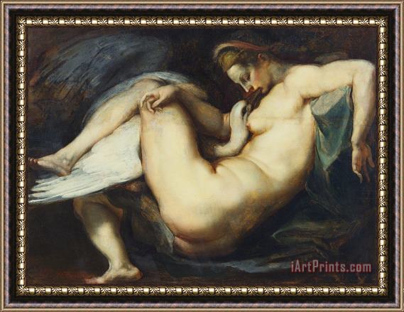Rubens Leda And The Swan Framed Painting