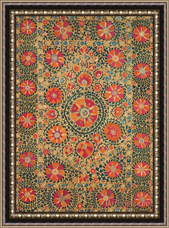 Russian School Suzani Wall Hanging Framed Painting