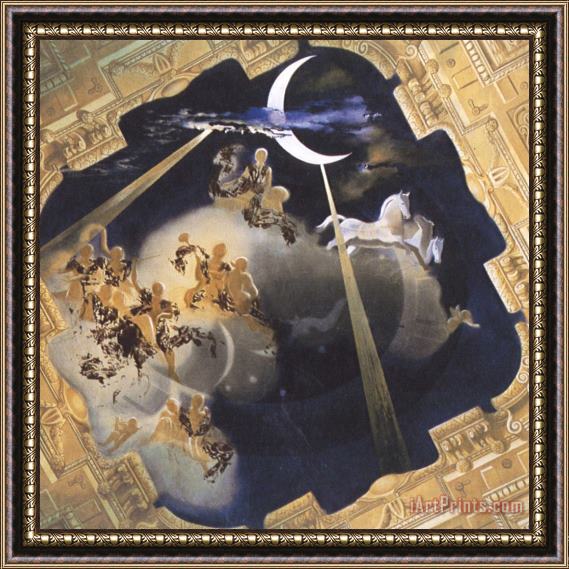 Salvador Dali Ceiling of The Hall of Gala's Chateau at Pubol Framed Print