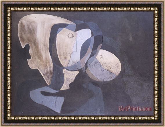 Salvador Dali Cubist Figure Framed Painting