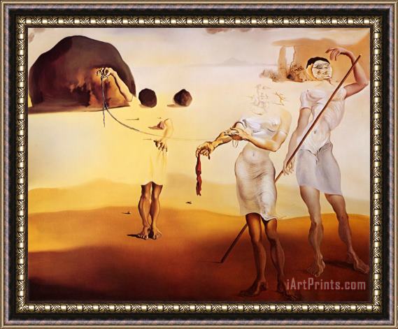 Salvador Dali Enchanted Beach with Three Fluid Graces Framed Painting