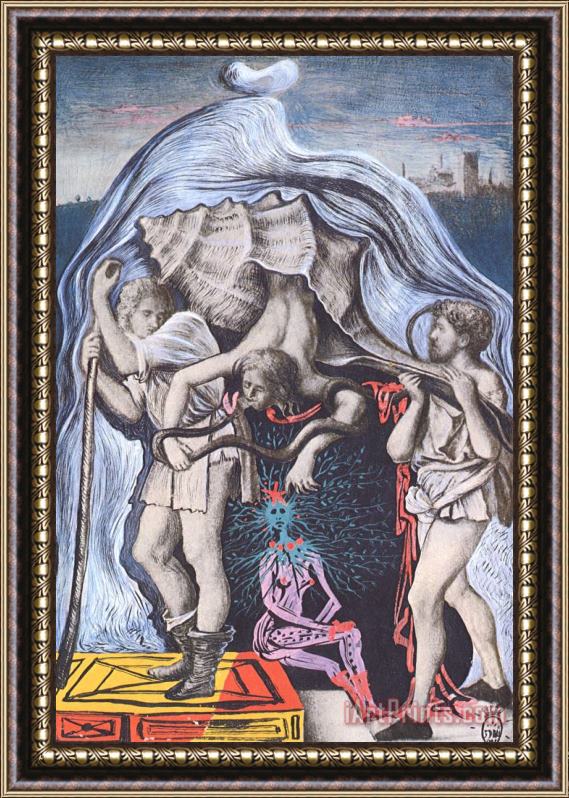 Salvador Dali Metamorphosis of The Five Allegories of Giovanni Bellini Framed Print