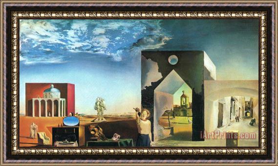 Salvador Dali Suburbs of a Paranoiac Critical Town Afternoon on The Outskirts of European History 1936 Framed Painting