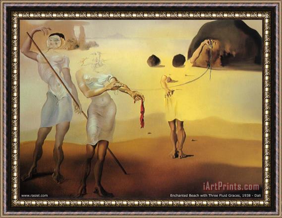 Salvador Dali The Enchanted Beach Framed Painting
