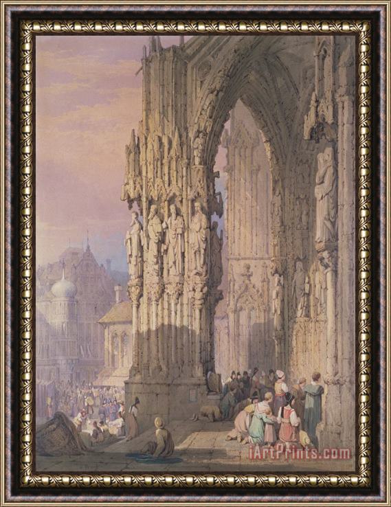 Samuel Prout Porch of Regensburg Cathedral Framed Print