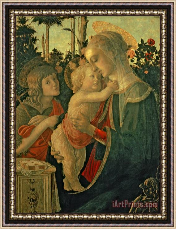 Sandro Botticelli Madonna and Child with St. John the Baptist Framed Painting