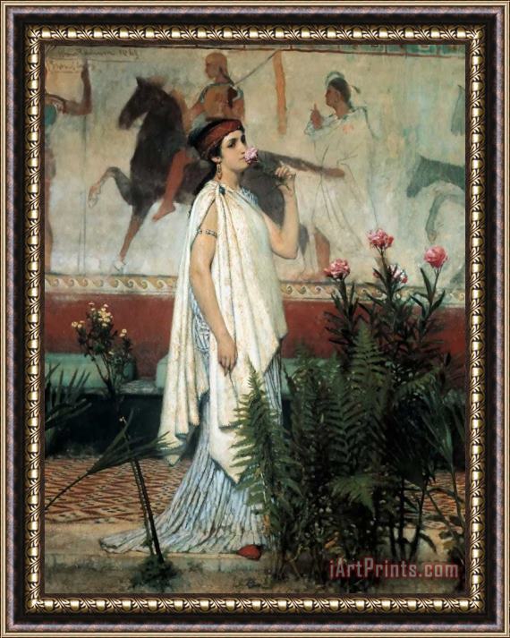Sir Lawrence Alma-Tadema A Greek Woman Framed Painting
