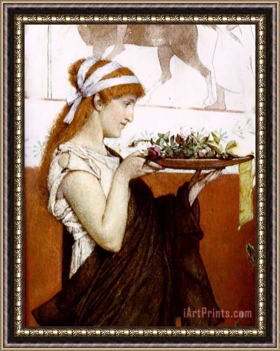 Sir Lawrence Alma-Tadema A Votive Offering Detail Framed Print