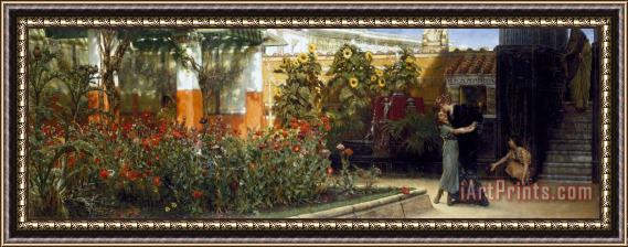 Sir Lawrence Alma-Tadema  Corner of a Roman Garden Framed Painting