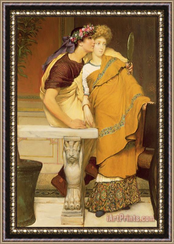 Sir Lawrence Alma-Tadema The Mirror Framed Painting