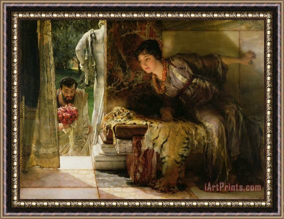 Sir Lawrence Alma-Tadema Welcome Footsteps Framed Painting