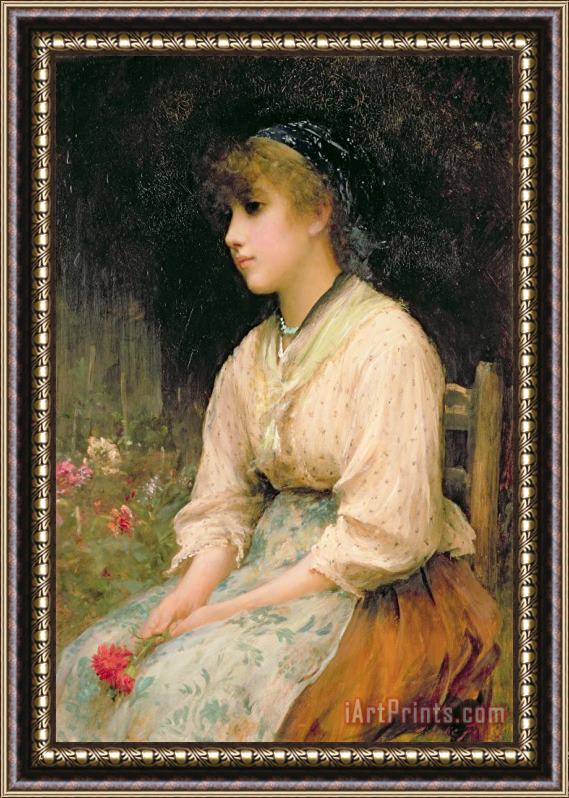 Sir Samuel Luke Fildes A Venetian Flower Girl Framed Painting