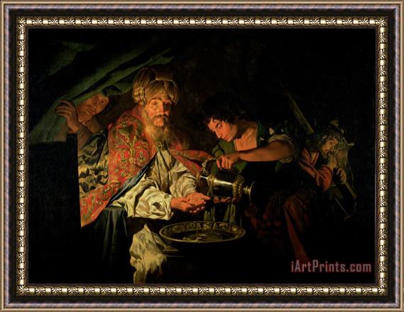 Stomer Matthias Pilate Washing his Hands Framed Print