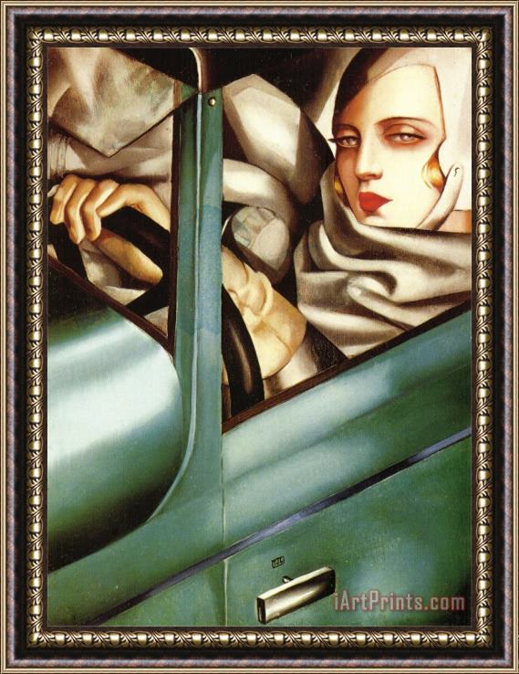 tamara de lempicka Autoportrait Tamara Dans La Bugatti Verte 1925 Framed Print