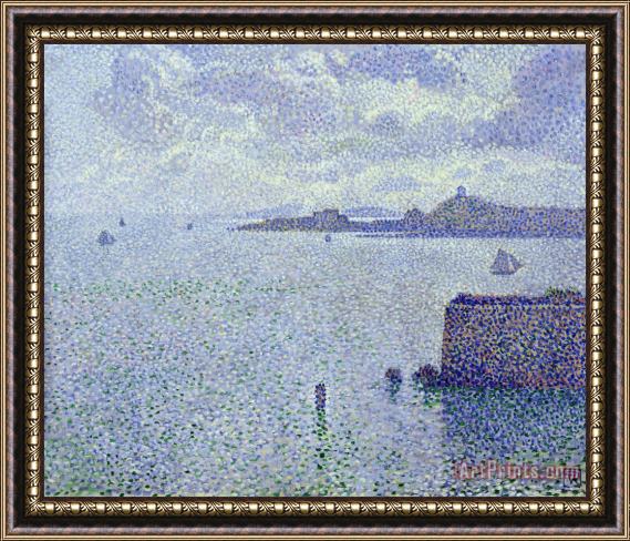 Theo van Rysselberghe Sailing Boats in an Estuary Framed Print