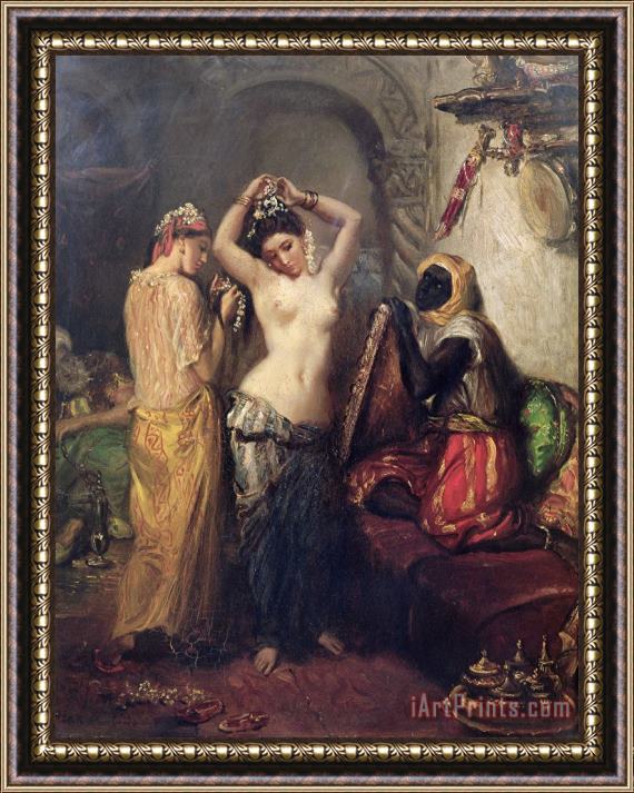 Theodore Chasseriau The Toilet in the Seraglio Framed Painting