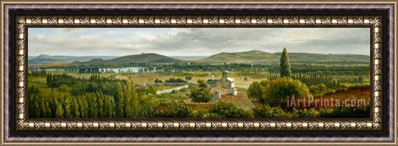Theodore Rousseau Panoramic View of The Ile De France Framed Painting